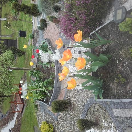 wiosenne kwiaty z aniołkiem