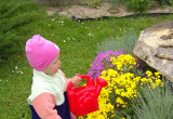 Nikola pomaga cioci w pielęgnacji ogrodu