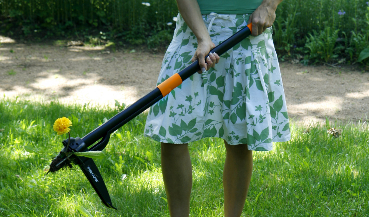 Wyrywacz do chwastów Fiskars to innowacyjne narzędzie przeznaczone do usuwania chwastów z trawnika bez używania chemikaliów i schylania się