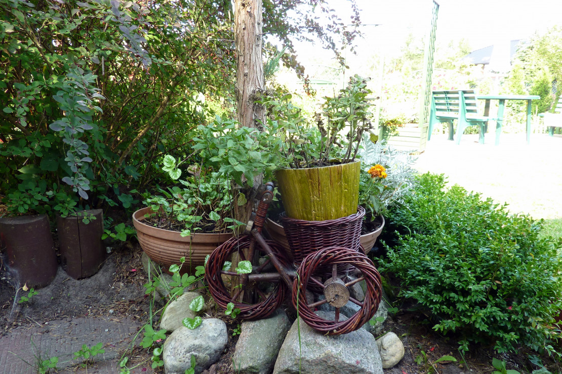 Ogrodowy rowerek na doniczkę. 
